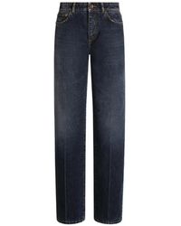 Dolce & Gabbana - Classic Straight-Leg Jeans With Front Button & Zip, Five-Pocket Styling - Lyst