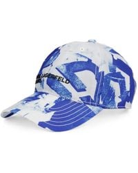 KARL LAGERFELD - Abstract-Print Logo-Patch Baseball Cap - Lyst