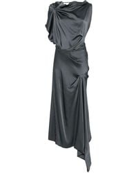 Victoria Beckham - Asymmetrische Gedrapeerde Midi-Jurk - Lyst