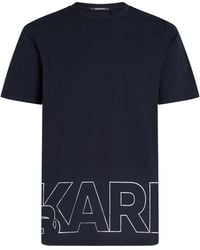 KARL LAGERFELD - Metallic Logo-Print T-Shirt - Lyst