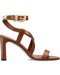 Stuart Weitzman - Sandalen Met Gekruiste Bandjes En Gesp - Lyst