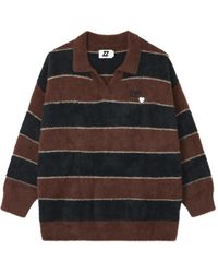Izzue - Striped Fuzzy-Knit Sweater - Lyst