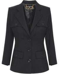Elisabetta Franchi - Single-Breasted Crepe Blazer - Lyst