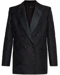Etro - Double-Breasted Paisley-Pattern Blazer - Lyst