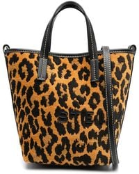 Stella McCartney - Leopard-Jacquard Bucket Bag - Lyst