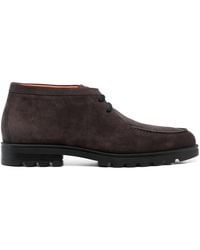 Santoni - Rock Lace-Up Suede Boots - Lyst