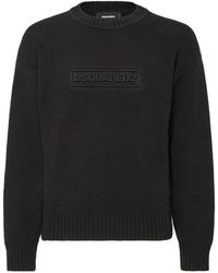 DSquared² - Strickpullover Mit Logo-Print - Lyst