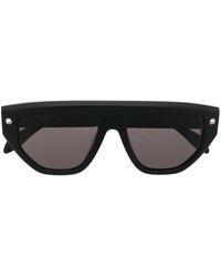 Alexander McQueen - Gafas de sol rectas con logo grabado - Lyst