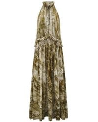 Oude Waag - Marble-Print Ruffled Dress - Lyst