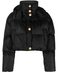 Versace - Barocco-jacquard Cropped Puffer Jacket - Lyst