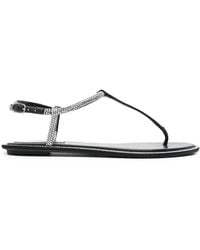Rene Caovilla - Diana Rhinestone-Embellished Flat Sandals - Lyst