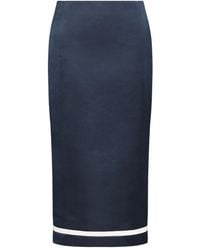Thom Browne - Solid Double Duchess Pencil Midi Skirt - Lyst