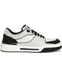 Dolce & Gabbana - New Roma Rhinestone-Embellished Sneakers - Lyst