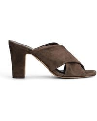 Julie Dee - Crossover-Strap Suede Mules - Lyst