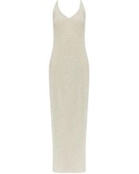 Gestuz - Metallic-Effect Side-Slit Dress - Lyst