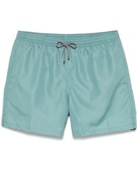 Corneliani - Logo-Print Swim Shorts - Lyst