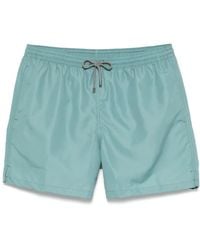 Corneliani - Logo-Print Swim Shorts - Lyst