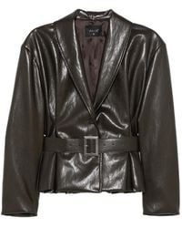 PHILIA LOFT - Belted Faux-Leather Jacket - Lyst
