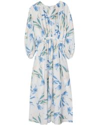 Paul Smith - Kleid mit Tulpen-Print und Puffärmeln - Lyst