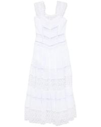 Charo Ruiz - Robe Mi-Longue Amaira À Volants Superposés Et Empiècements En Dentelle - Lyst
