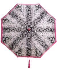 Moschino - Logo-edge Snakeskin-print Umbrella - Lyst