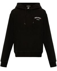 DSquared² - Hoodie En Coton À Logo Brodé - Lyst
