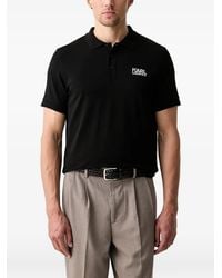 KARL LAGERFELD - Logo-Print Short-Sleeve Polo Shirt - Lyst