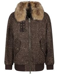 ERMANNO FIRENZE - Faux-Fur Collar Bomber Jacket - Lyst