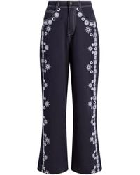Cinq À Sept - Pantalones rectos con motivo floral - Lyst