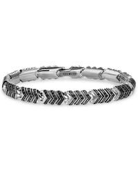 David Yurman - Sterling Chevron-Link Diamond Bracelet - Lyst