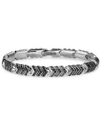 David Yurman - Chevron Armband Aus Sterlingsilber Mit Diamanten - Lyst