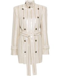 The Mannei - Stockholm Sequin Striped Coat - Lyst