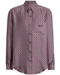 Balmain - Printed Silk Shirt - Lyst