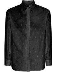 John Richmond - Monogram-Pattern Long-Sleeve Shirt - Lyst