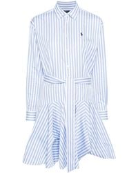 Polo Ralph Lauren - Embroidered-logo Shirt Dress - Lyst