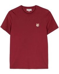 Maison Kitsuné - T-shirt en coton à patch logo - Lyst