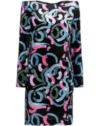 Emporio Armani - Abstract-pattern Print Mini Dress - Lyst