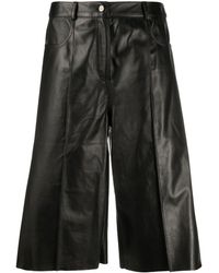 DROMe Knee-length Leather Shorts - Black
