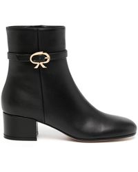 Gianvito Rossi - Ribbon 45Mm Bow-Buckle Ankle Boots - Lyst