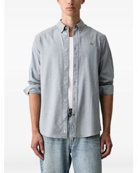 Scotch & Soda - Button-Down Collar Logo-Embroidered Shirt - Lyst