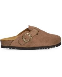 Scholl - Buckle-Fastening Suede Clogs - Lyst