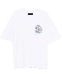 Amiri - T-Shirt Met Grafische Print En Trekkoord - Lyst