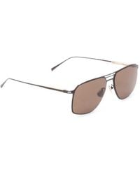Brunello Cucinelli - Rectangular Titanium Sunglasses - Lyst