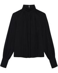 Anine Bing - Anne Gathered High-Neck Blouse - Lyst