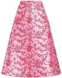 Alberta Ferretti - Floral Midi Skirt - Lyst