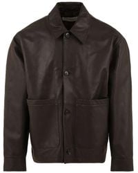 Amaranto - Long-Sleeve Leather Jacket - Lyst