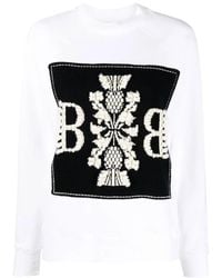 Barrie - Embroidered Panelled Sweatshirt - Lyst