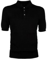 Tagliatore - Cable-Knit Polo Shirt - Lyst