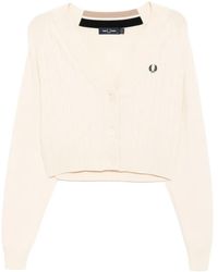 Fred Perry - Cardigan mit Zopfmuster - Lyst