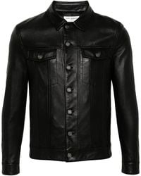Saint Laurent - Leather Jacket With Adjustable Waist - Lyst